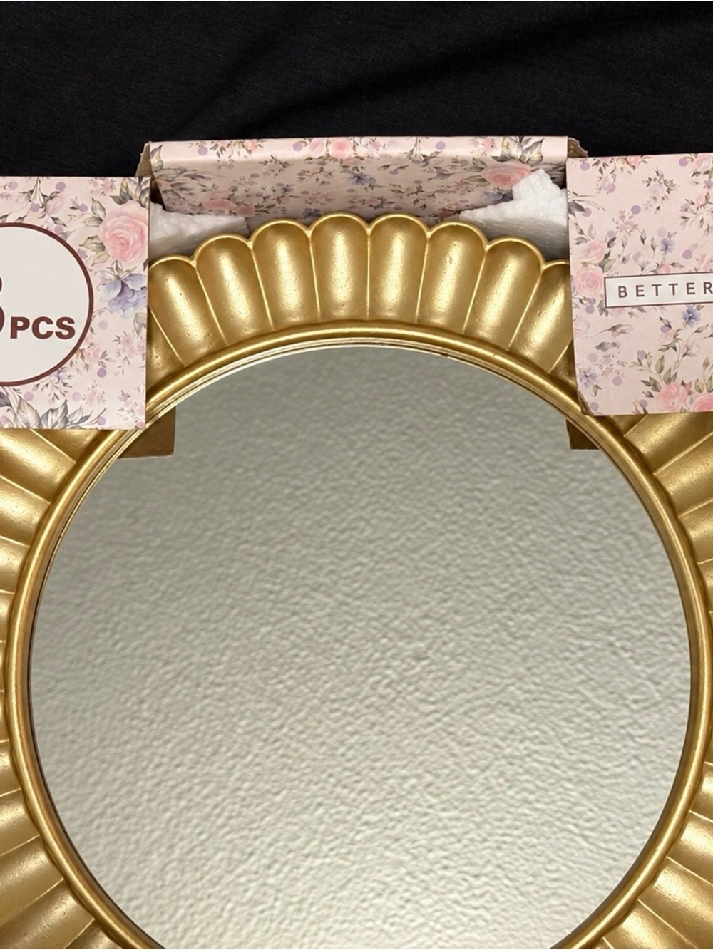 Better Homes And Gardens Gold Scalloped Sunburst Wall Mirror